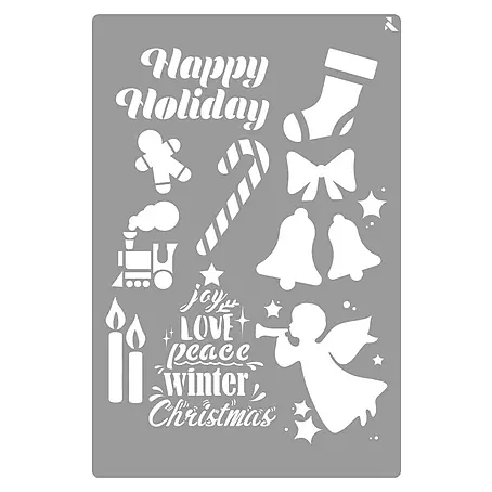 La Pajarita  Plantilla decorativa Stencil Happy holiday