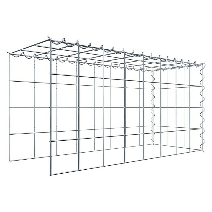 Gabiona Gabione Typ 4 (Zum Anbau in Länge & Höhe, 80 x 30 x 40 cm, Stahl, Maschenbreite: 100 mm, Maschenhöhe: 100 mm, Spirale) | BAUHAUS