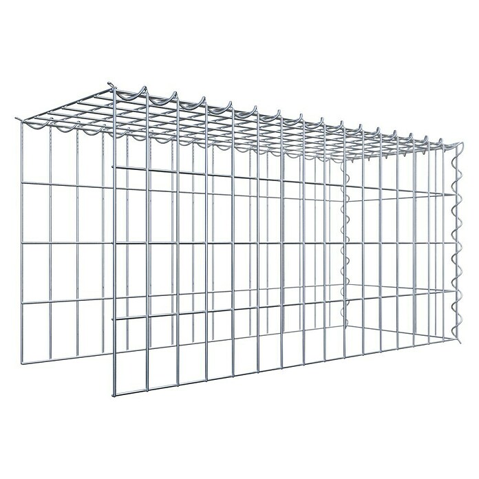 Gabiona Gabione Typ 4 (Zum Anbau in Länge & Höhe, 80 x 30 x 40 cm, Stahl, Maschenbreite: 50 mm, Maschenhöhe: 100 mm, Spirale) | BAUHAUS