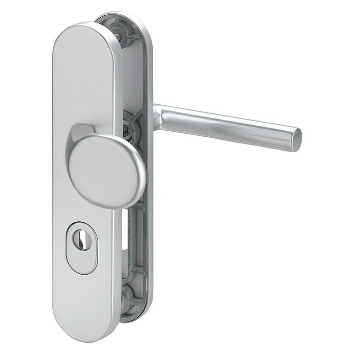 Herraje de protección (Puerta principal, Grosor de puerta: 35 - 45 mm, Aluminio, Cilindro de perfil PZ)