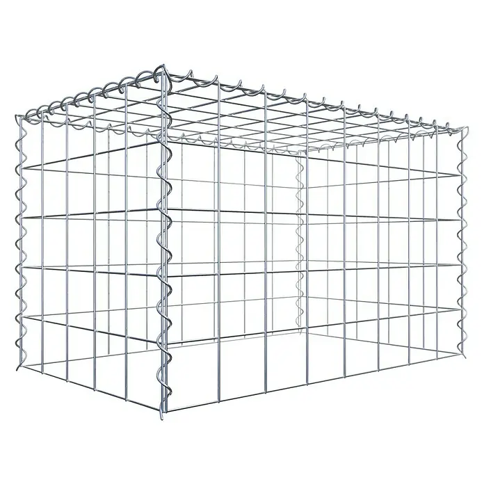 Gabiona Gabione Typ 3 - Zum Anbau in der Höhe, 80 x 50 x 50 cm, Stahl, Maschenbreite: 100 mm, Maschenhöhe: 100 mm, Spirale - Ein Gabionenkorb aus verzinktem Stahl, ideal für Gartenbau oder als dekoratives Element im Außenbereich. Die robuste Konstruktion bietet vielseitige Einsatzmöglichkeiten.