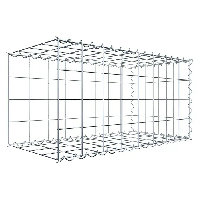 Gabiona Gabione Typ 2 - Zum Anbau in der Länge, 80 x 40 x 40 cm, Stahl, Maschenbreite: 100 mm, Maschenhöhe: 100 mm, Spirale - Metallgitterbox für Steine. Gabione aus verzinktem Stahl für Garten- und Landschaftsbau. Stabil und langlebig.
