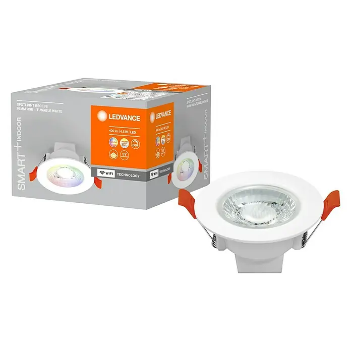 Ledvance LED-Einbauleuchte rund4 W, Ø x H: 8,6 x 4,8 cm, Mehrfarbig, Farbtemperatur: 3.000 K - 6.500 K, 36 °