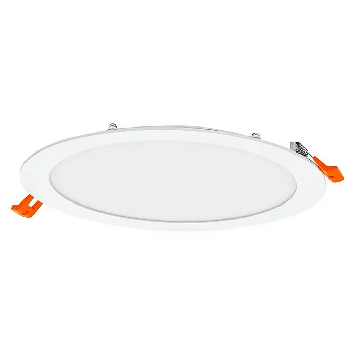 Ledvance LED-Einbauleuchte rund - 22 W, Ø x H: 22,5 x 2,5 cm, Mehrfarbig - Ein weißes, rundes LED-Panel für die Deckenmontage, ideal für moderne Innenräume. Sorgt für eine helle und gleichmäßige Ausleuchtung.