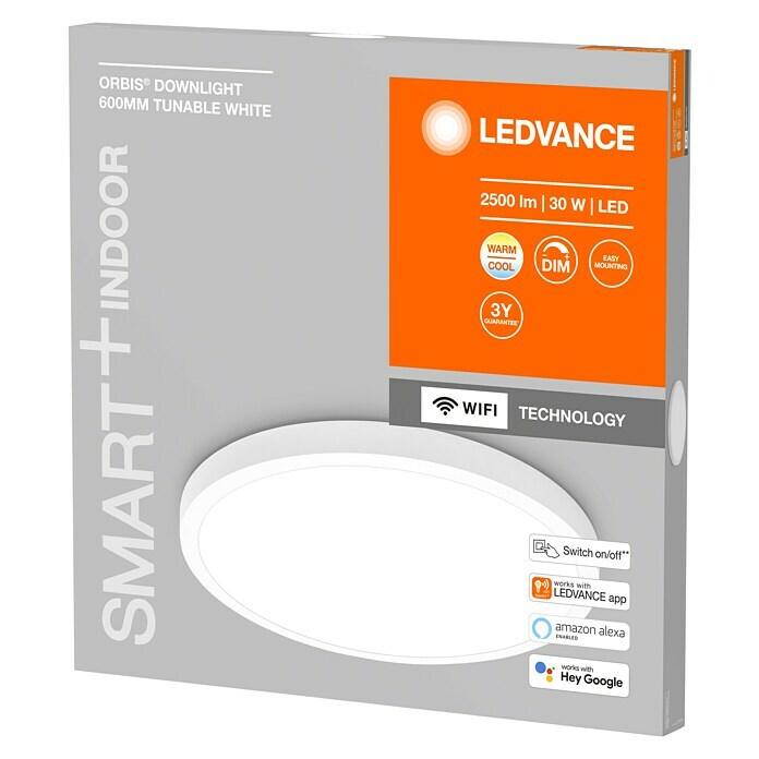 Ledvance Smart+ WiFi LED-Deckenleuchte (30 W, Warmweiß, Durchmesser: 60 cm) | BAUHAUS