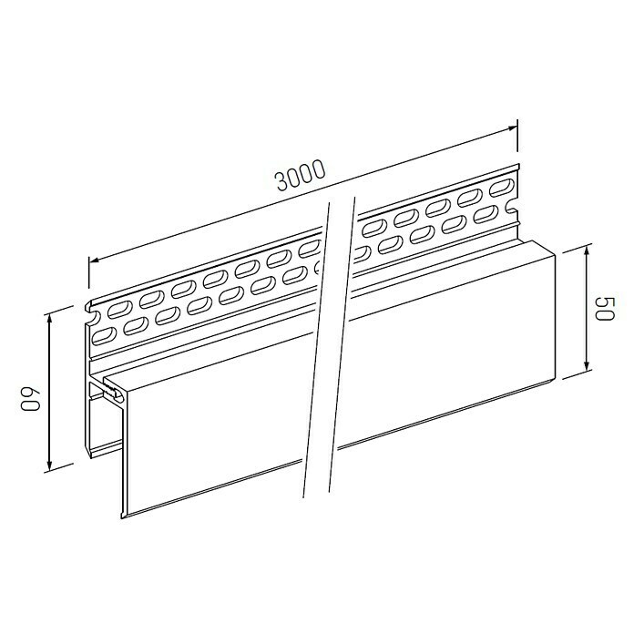 BaukulitVox Solid Brick LüftungsprofilDunkle Fugen, 1.000 mm Sketch