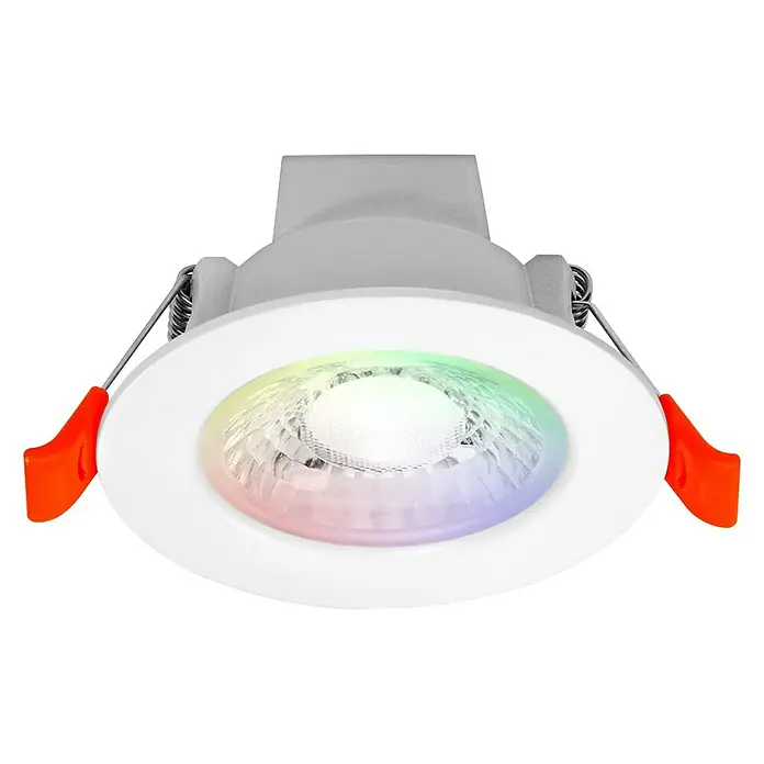 Ledvance LED-Einbauleuchte rund4 W, Ø x H: 8,6 x 4,8 cm, Mehrfarbig, Farbtemperatur: 3.000 K - 6.500 K, 36 ° - Ein LED-Downlight in Weiß mit farbiger Lichtwirkung. Das moderne Design eignet sich perfekt für eine stilvolle Beleuchtung.