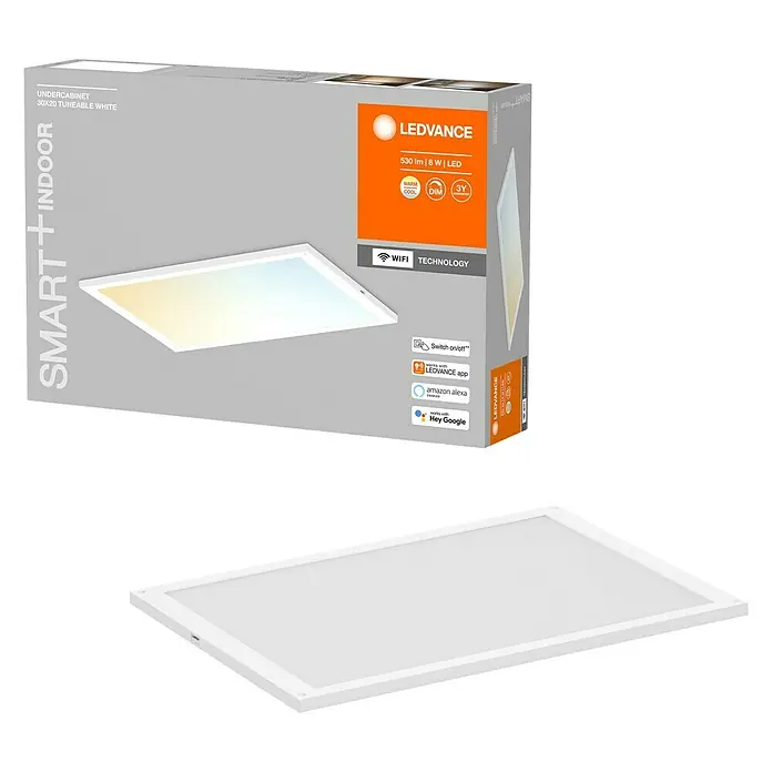 Ledvance LED-Panel - L x B x H: 30 x 20 x 0,8 cm, RGB - Abbildung der LEDVANCE Unterbauleuchte 30x20 Tuneable White, eine intelligente Innenleuchte mit Dimmfunktion und WiFi-Technologie.