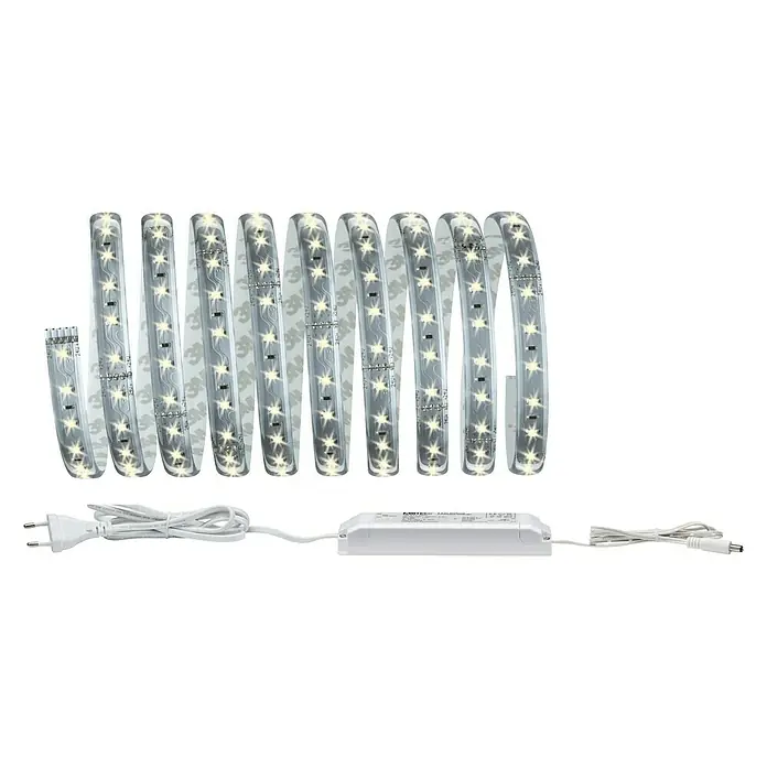 Paulmann MaxLED 500 LED-Band Basisset beschichtet - Länge: 3 m, Lichtfarbe: Warmweiß, 20 W, 1.650 lm, 24 V - 36 V - Ein LED-Streifen mit Netzteil und Stecker, ideal für die stimmungsvolle Beleuchtung im Innenbereich. Einfache Installation und vielseitige Anwendungsmöglichkeiten.