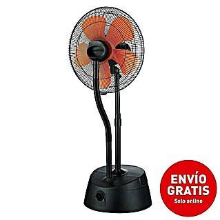 Purline Ventilador de pie con nebulizador Misty 10 (Negro/Naranja, Diámetro: 50 cm, 200 W, Altura: 128 cm)