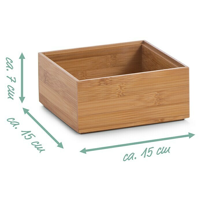 Zeller Aufbewahrungsbox (L x B x H: 15 x 15 x 7 cm, Bambus, Braun