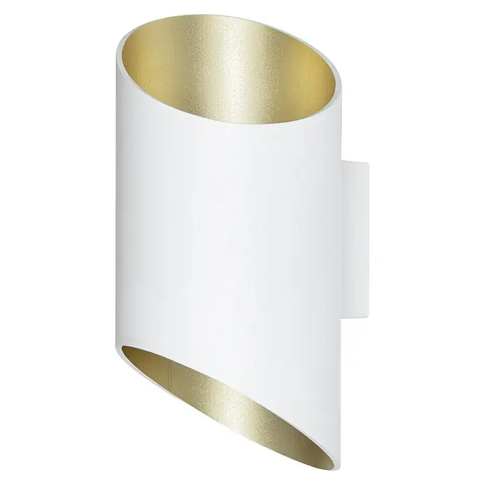 Ledvance LED-Wandleuchte12 W, L x B x H: 12,7 x 9,5 x 20 cm, Weiß, Mehrfarbig - Stilvolle weiße Wandleuchte mit goldener Innenseite, die jedem Raum einen Hauch von Eleganz verleiht. Perfekt für modernes Design.