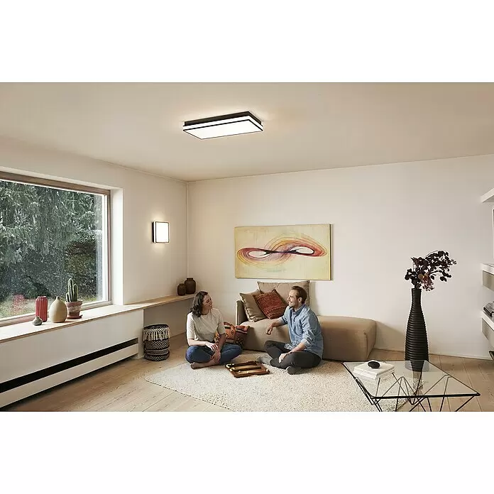 Ledvance LED-Deckenleuchte42 W, L x B x H: 45 x 45 x 8,6 cm, Schwarz, Mehrfarbig