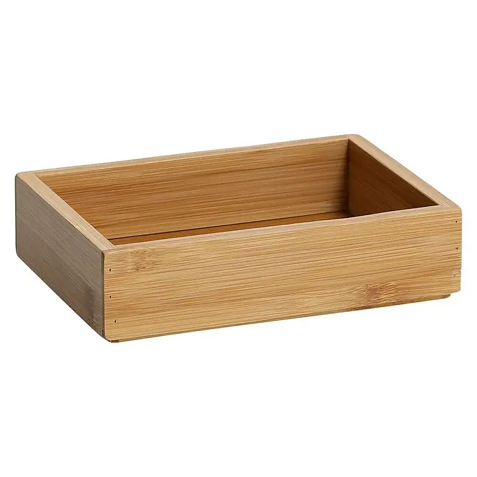 Zeller Present Holzkisten-Set - 17 x 12 cm, Bambus - Ein rechteckiger, naturbelassener Bambusbehälter mit schlichtem Design, ideal für Aufbewahrung und Organisation im Haushalt.
