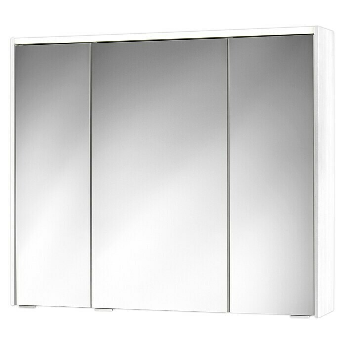Sieper LED-Spiegelschrank KHX 90 (B x H: 90 x 74 cm, Mit Beleuchtung, MDF, Holzdekor weiß)