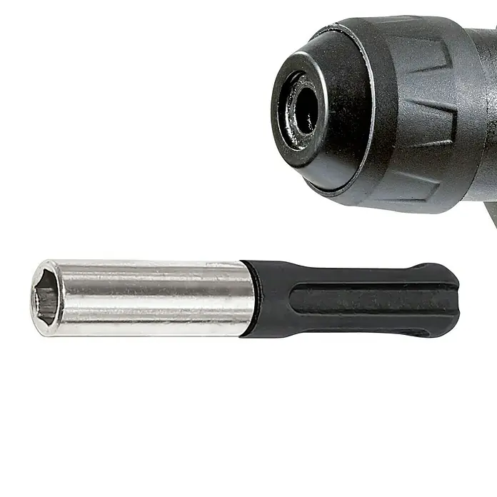 Einhell Power X-Change 18V Akku-Bohrhammer TE-HD 18 Li-Solo - 18 V, Ohne Akku - Abbildung eines Akku-Bohrschraubers mit einem magnetischen Bithalter aus Metall, der sich ideal für Schrauben und Bohren eignet.