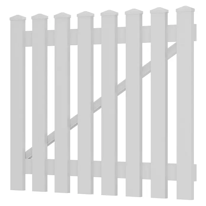 T & J Lightline Zauntor - 100 x 80 cm, Kunststoff, Weiß - Ein weißes Zauntor aus Holz, das sich ideal für Gärten und Einfahrten eignet und einen Hauch von klassischem Stil verleiht.