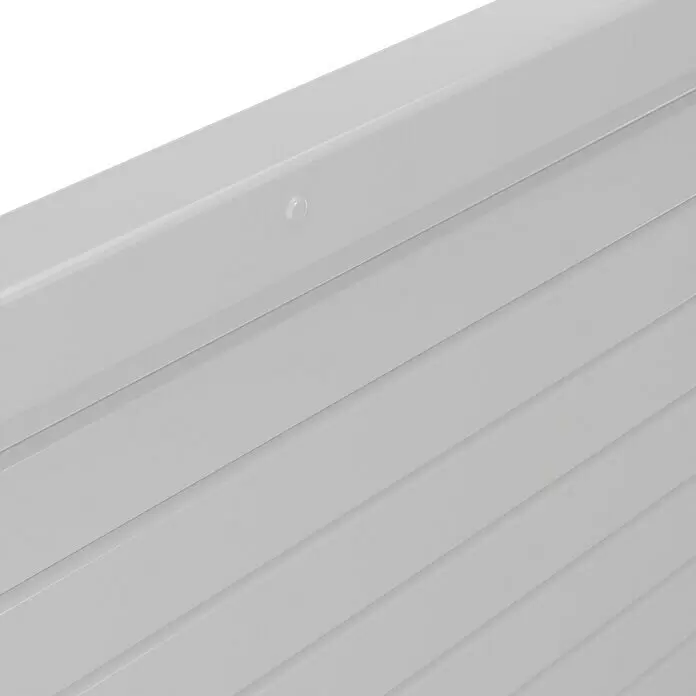 T & J Lightline Sichtschutzelement - 180 x 90 cm, Weiß - Weiße diagonale Paneele mit einem klaren Tropfen.
