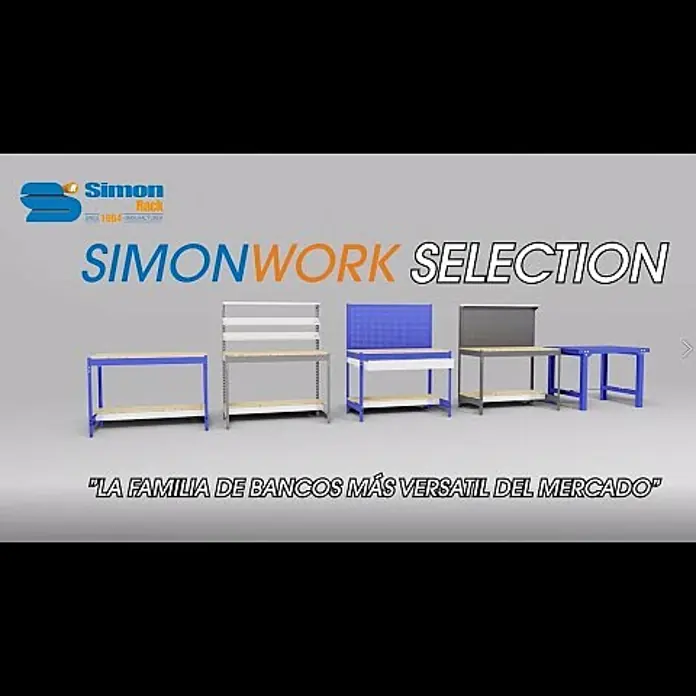 Simonrack Simonwork Werkbank BT2 900 - Blau/Holz, Breite: 91 cm - Bancos de trabajo 3D Simonrack