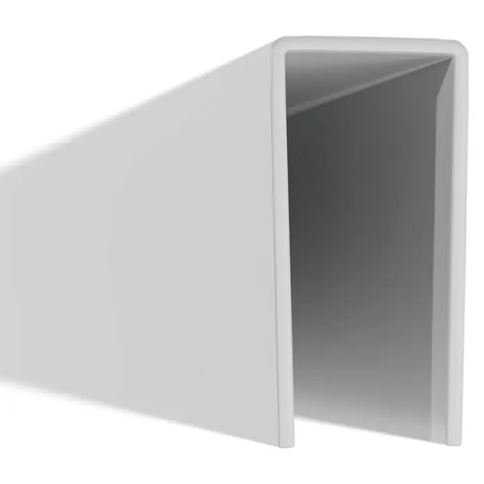 T & J Lightline Rahmenprofil - L x B x H: 2,5 x 200 x 5 cm, Geeignet für: Sicht- und Windschutz, Kunststoff, Weiß - Profilleiste aus Aluminium, ideal für Wand- und Deckenverkleidungen, in modernem Design.