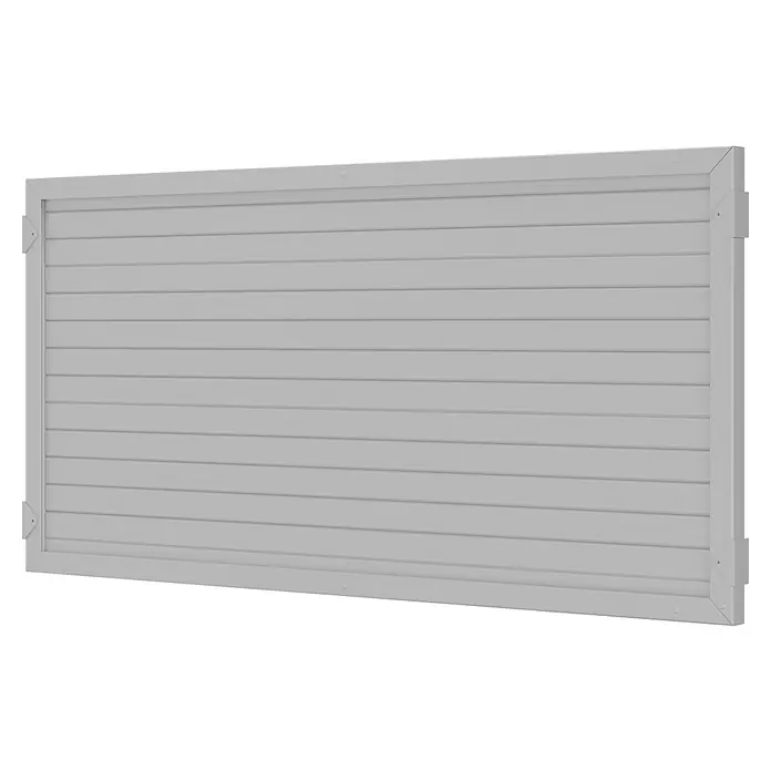 T & J Lightline Sichtschutzelement - 180 x 90 cm, Weiß - Graue Sichtschutzwand aus Holzlatten mit umlaufendem Rahmen. Die Lamellen sind horizontal angeordnet und bilden eine blickdichte Fläche.