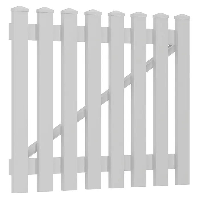 T & J Lightline Zauntor - 100 x 80 cm, Kunststoff, Weiß - Weiße Gartenzauntür aus Holz, die einen sicheren und stilvollen Zugang zu Ihrem Garten bietet. Mit robuster Konstruktion für dauerhafte Schönheit.