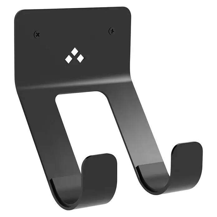 Rei Wandträger - Geeignet für: Skateboards, L x B x H: 100 x 145 x 125 mm - Schwarze Wandhalterung mit Doppelhaken zur Aufbewahrung von Gegenständen, robust und platzsparend. Ideal für Garage oder Werkstatt.