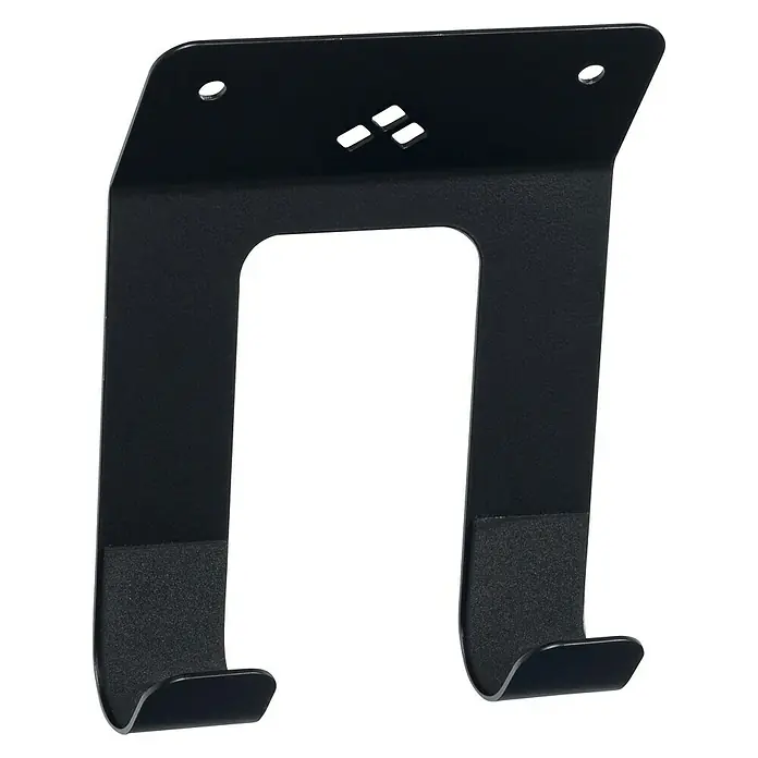 Rei Wandträger - Geeignet für: Skateboards, L x B x H: 100 x 145 x 125 mm - Schwarze Wandhalterung mit zwei Haken und einer Platte zur Befestigung an der Wand. Ideal für die Aufbewahrung von Gegenständen.