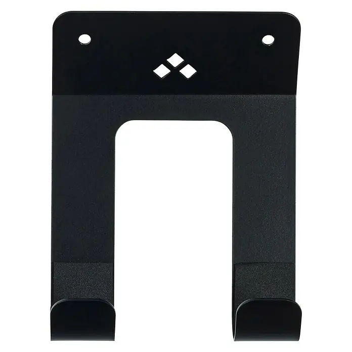 Rei Wandträger - Geeignet für: Skateboards, L x B x H: 100 x 145 x 125 mm - Nahaufnahme einer schwarzen Rack-Halterung, ideal zur platzsparenden Aufbewahrung von Geräten. Robustes Design für sicheren Halt.