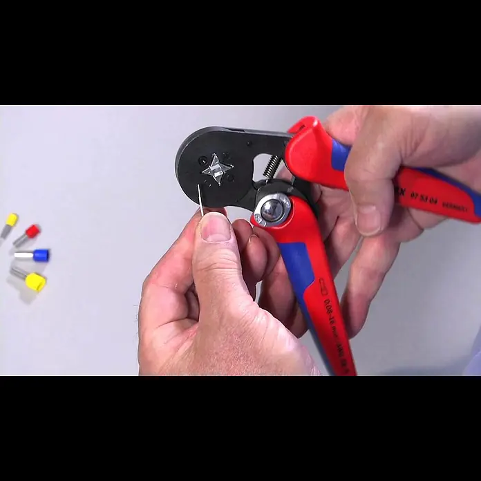 Knipex Crimpzange - Selbsteinstellend - KNIPEX Selbsteinstellende Crimpzange mit Seiteneinfhrung (97 53 04)