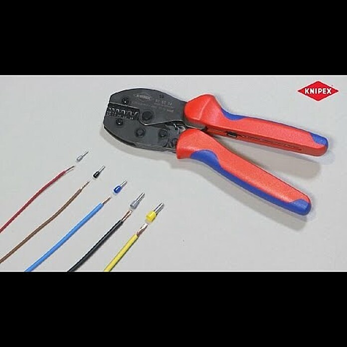 Knipex Crimpzange PreciForceLänge: 220 mm, isolierte + unisolierte Aderendhülsen 0,25 - 6,0 mm² Product