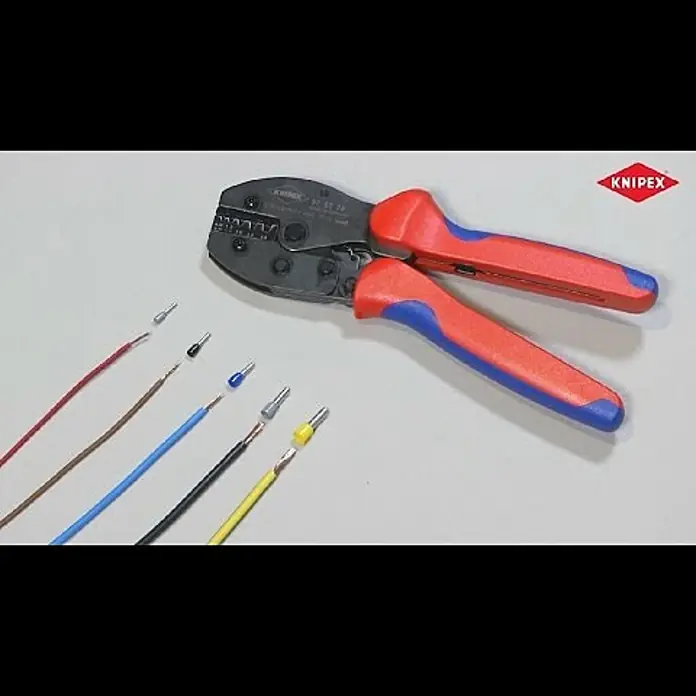 Knipex Crimpzange PreciForce - Länge: 22 cm, Passend für: isolierte + unisolierte Aderendhülsen 0,25 - 6,0 mm² - KNIPEX Crimpzangen PreciForce® (97 52 38)