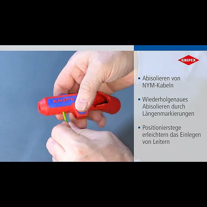 Knipex Abisolierzange - Passend für: 0,2/0,3/0,8/1,5/2,5/4 mm² Kabelquerschnitt - KNIPEX ErgoStrip