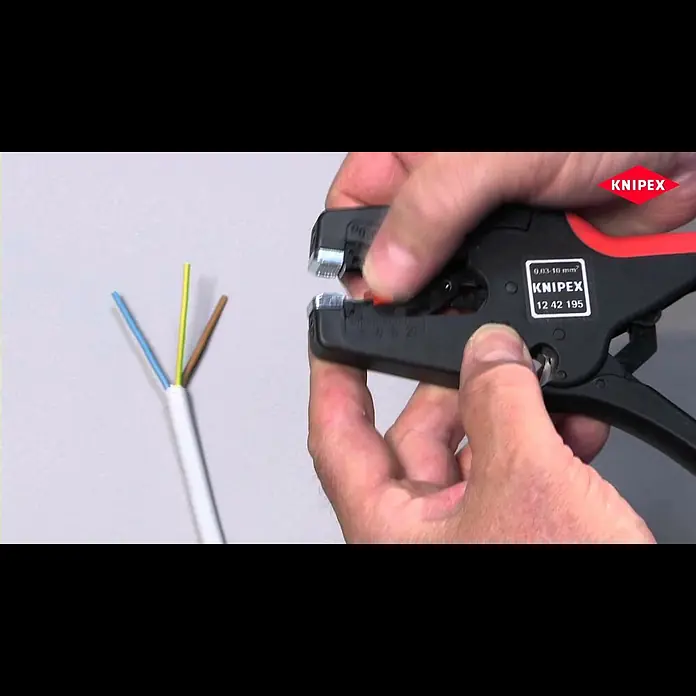 Knipex Abisolierzange MultiStrip 10 - Länge: 19,2 cm, Passend für: Abisolierwerte Quadratmillimeter 0,03 — 10,0 mm² - KNIPEX MultiStrip 10 (Art.-Nr. 12 42 195)