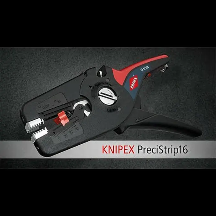 Knipex Abisolierzange PreciStrip 16 - Länge: 19 cm, Passend für: Abisolierwerte Quadratmillimeter 0,08 — 16,0 mm² - KNIPEX PreciStrip16 (12 52 195)