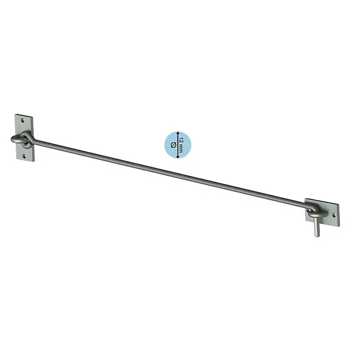 HBS Betz Sturmhaken - 200 cm, Verzinkt - Das Bild zeigt einen Türhaken aus Metall. Dieser ist stabil und langlebig, ideal zum Sichern von Türen und Fenstern.