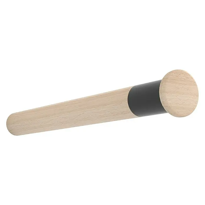 Rei Aparcamiento de bicicletas - L x An x Al: 390 x 380 x 380 mm, Madera - Un moderno toallero de madera clara con un acento negro, perfecto para cualquier diseño de baño.