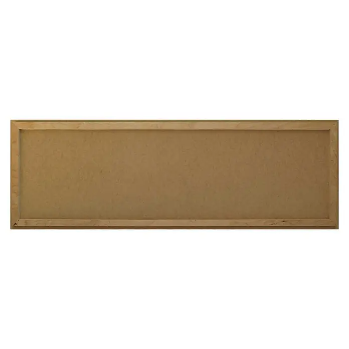 Reinders Decopanel - Chris Consani - Java Dreams, An x Al: 156 x 52 cm - La imagen muestra una tabla rectangular de madera marrón con un marco de madera clara, que ofrece una estética sencilla y natural.