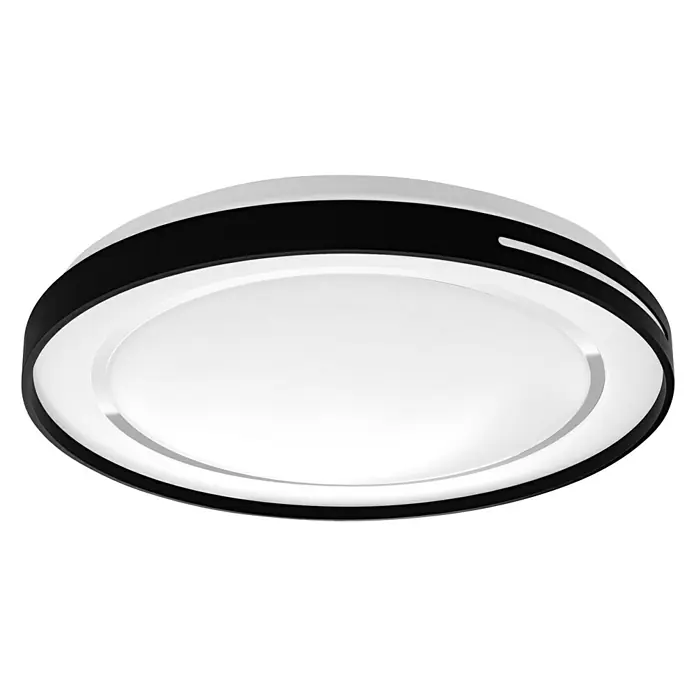 Ledvance LED-Deckenleuchte rund Lisa - 30 W, Ø x H: 48,4 x 8,5 cm, Schwarz, Warmweiß - Moderne Deckenleuchte mit schwarzem Rand und weißem Diffusor für eine gleichmäßige Ausleuchtung. Stilvolles Design für jeden Raum.