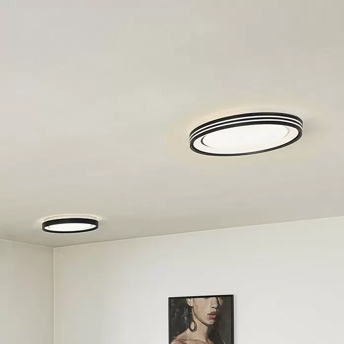 Ledvance Smart+ WiFi LED-Deckenleuchte rund Gavin - 30 W, Ø x H: 48,4 x 8,5 cm, Schwarz, Warmweiß - Bildausschnitt