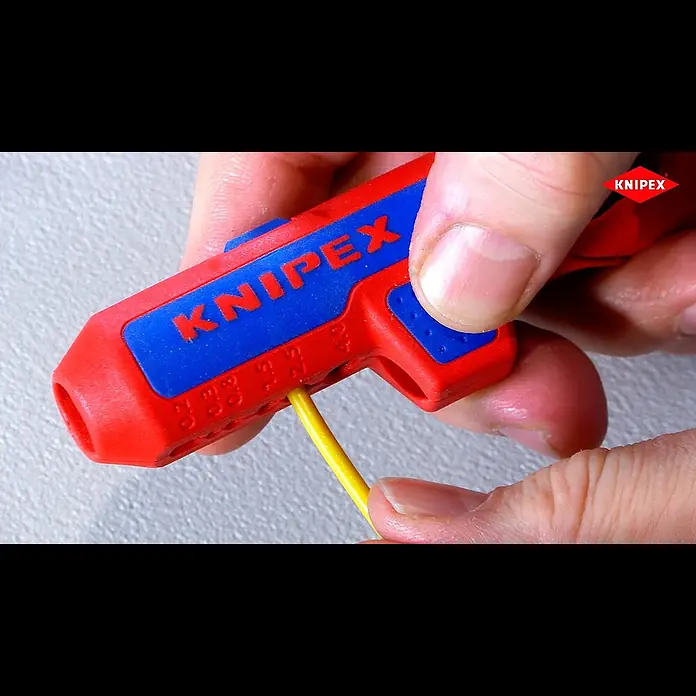 Knipex Abisolierzange - Länge: 13,5 cm, Passend für: Linkshänder - KNIPEX Werkstatt-TV: KNIPEX ErgoStrip Universal-Abmantelungswerkzeug (16 95 01 SB)