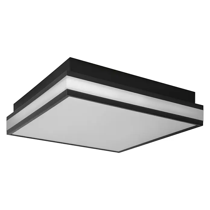 Ledvance LED-Deckenleuchte - 26 W, L x B x H: 30 x 30 x 8,6 cm, Schwarz, Warmweiß - Moderne quadratische Deckenleuchte in Schwarz mit weißem Diffusor, ideal für eine stilvolle Beleuchtung in jedem Raum.