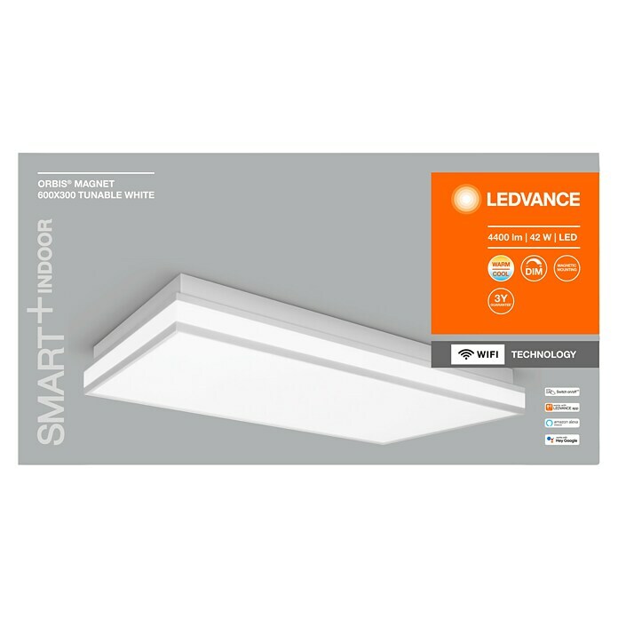 Ledvance LED-Deckenleuchte (42 W, L x B x H: 60 x 30 x 8,6 cm, Grau, Mehrfarbig) | BAUHAUS