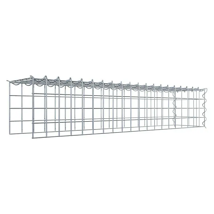 Gabiona Gabione Typ 4 - Zum Anbau in Länge & Höhe, 100 x 20 x 20 cm, Stahl, Maschenbreite: 50 mm, Maschenhöhe: 50 mm, Spirale - Metallischer Gabionenkorb für den Gartenbau, ideal für Stützmauern und dekorative Elemente. Robuste Bauweise sorgt für lange Haltbarkeit.