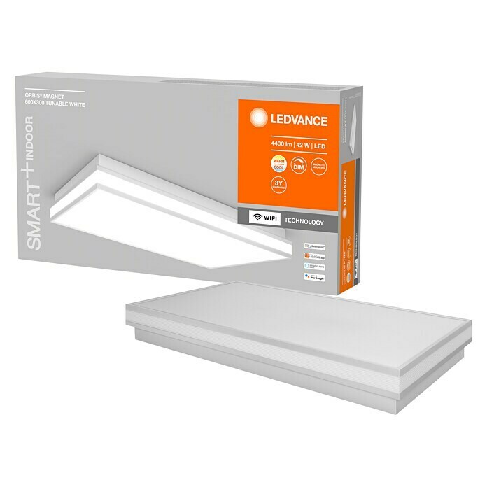 Ledvance LED-Deckenleuchte (42 W, L x B x H: 60 x 30 x 8,6 cm, Grau, Mehrfarbig) | BAUHAUS