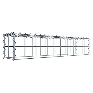 Gabiona Gabione Typ 3 (Zum Anbau in der Höhe, 100 x 20 x 20 cm, Stahl, Maschenbreite: 100 mm, Maschenhöhe: 100 mm, Spirale)
