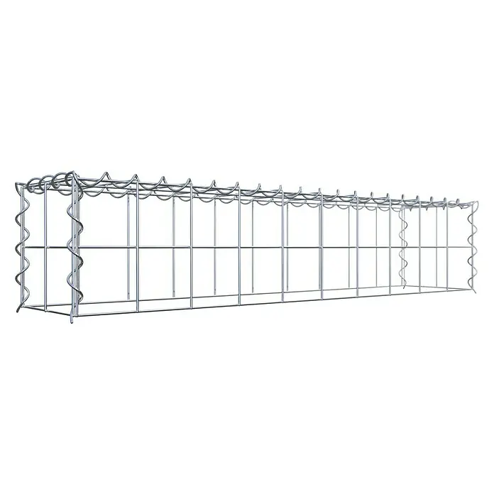 Gabiona Gabione Typ 3 - Zum Anbau in der Höhe, 100 x 20 x 20 cm, Stahl, Maschenbreite: 100 mm, Maschenhöhe: 100 mm, Spirale - Ansicht eines stabilen Gabionenkorbs, ideal für den Garten- und Landschaftsbau, zur Hangbefestigung oder als dekoratives Element.