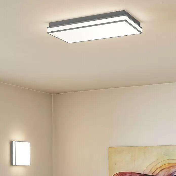 Ledvance LED-Deckenleuchte - 26 W, L x B x H: 30 x 30 x 8,6 cm, Schwarz, Warmweiß - Bildausschnitt