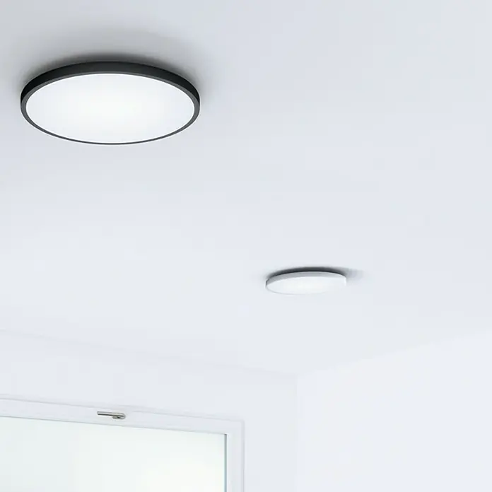Ledvance LED-Wandleuchte rund - 32 W, Ø x H: 50 x 4,7 cm, Schwarz, Mehrfarbig - Deckenleuchten mit runder Form und schlichtem Design. Die schwarzen Lampen fügen sich dezent in den Raum ein und sorgen für eine gute Ausleuchtung.