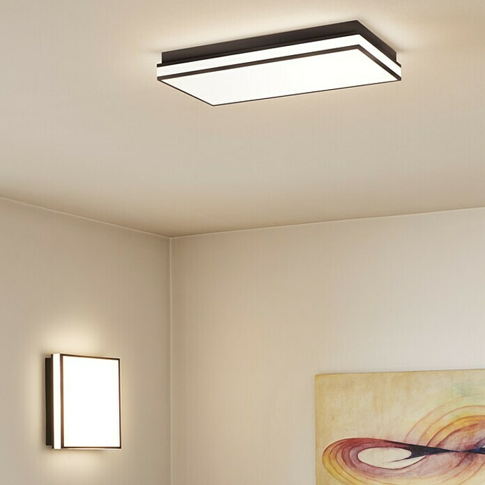 Ledvance LED-Deckenleuchte (26 W, L x B x H: 30 x 30 x 8,6 cm, Schwarz, Warmweiß) | BAUHAUS